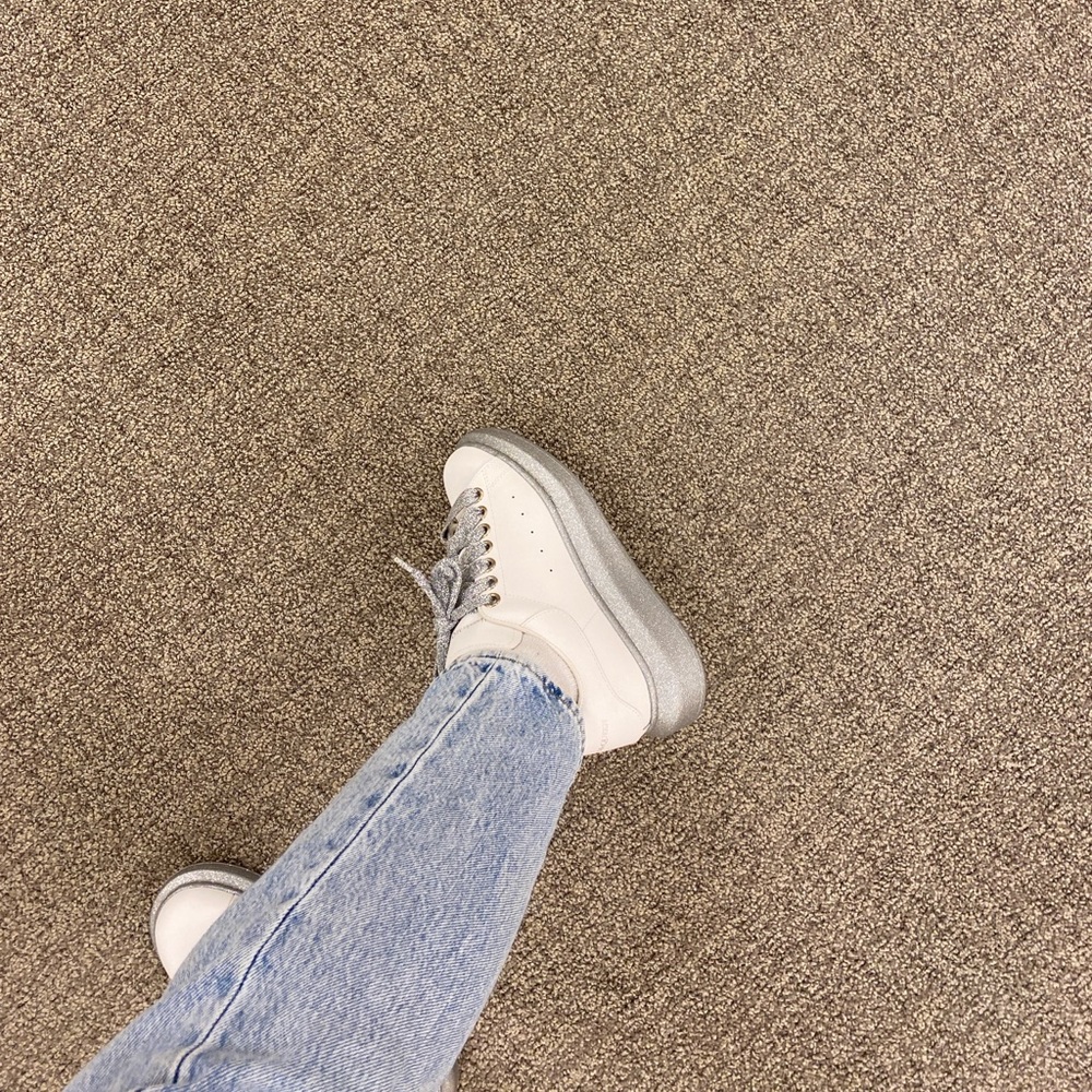 Alexander McQueen oversized glitter sneakers